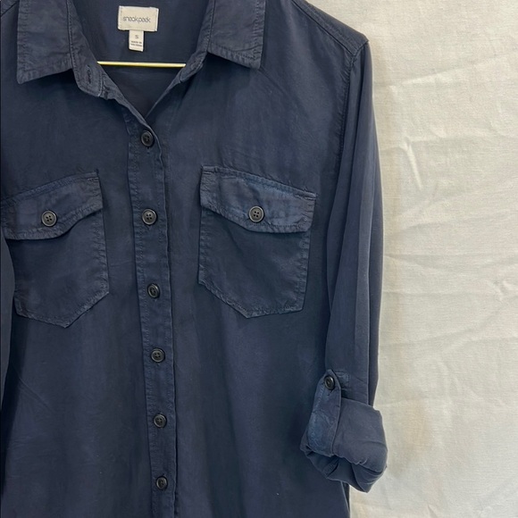 Sneakpeek Navy Button-Up Dress - Picture 4 of 6